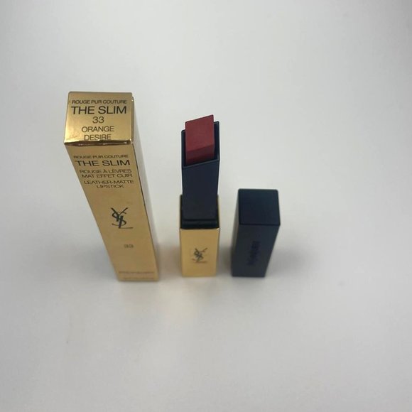 YSL The Slim Longwear Matte Lipstick 33 Orange Desire - Picture 3 of 4